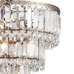 Magnificence Satin Nickel 14 1/4" Wide Crystal Chandelier -Modern Lamp Shop magnificence satin nickel 14 and one quarter inch wide crystal chandelier 6d503views1