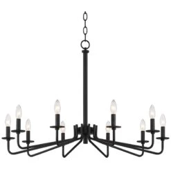 Manfred 36" Wide Black 10-Light Chandelier -Modern Lamp Shop manfred 36 inch wide black 10 light chandelier 91w50