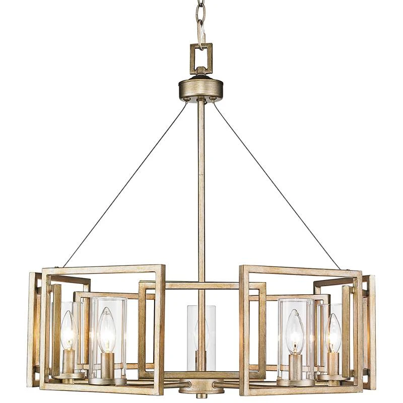 Golden Lighting Marco 24 1/2" Wide White Gold 5-Light Chandelier 2 Golden Lighting Marco 24 1/2" Wide White Gold 5-Light Chandelier - Image 2