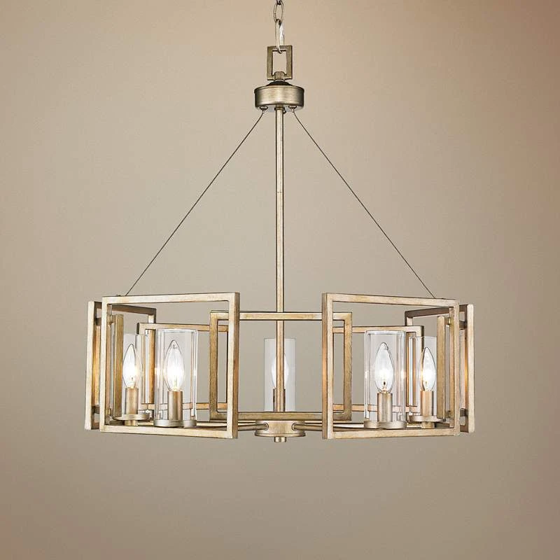 Golden Lighting Marco 24 1/2" Wide White Gold 5-Light Chandelier 1 Golden Lighting Marco 24 1/2" Wide White Gold 5-Light Chandelier