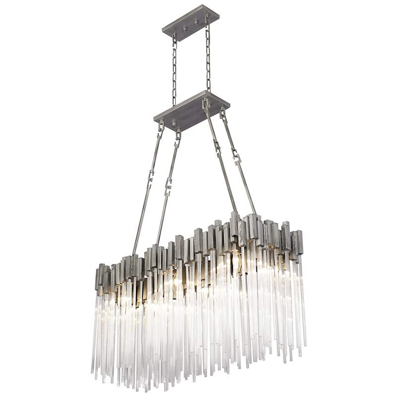 Matrix 36 1/2" Wide Rainy Night Silver 6-Light Island Light Pendant 2 Matrix 36 1/2" Wide Rainy Night Silver 6-Light Island Light Pendant - Image 2