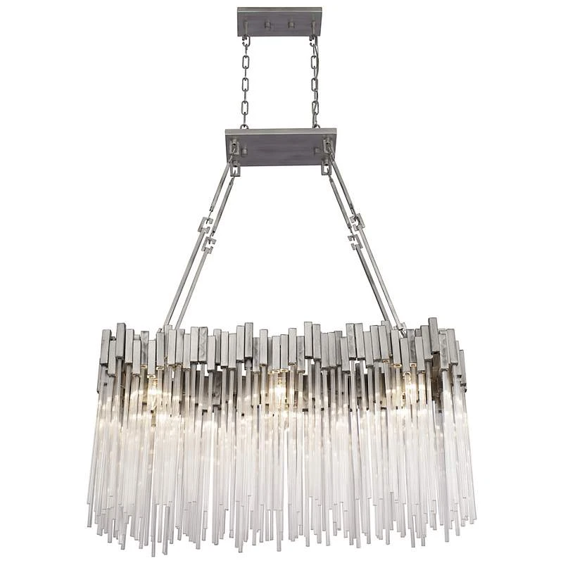 Matrix 36 1/2" Wide Rainy Night Silver 6-Light Island Light Pendant 4 Matrix 36 1/2" Wide Rainy Night Silver 6-Light Island Light Pendant - Image 4