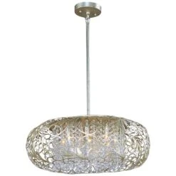 Maxim Arabesque 24" Wide Golden Silver Pendant Light 5 Maxim Arabesque 24" Wide Golden Silver Pendant Light -Modern Lamp Shop maxim arabesque 24 inch wide golden silver pendant light v3356