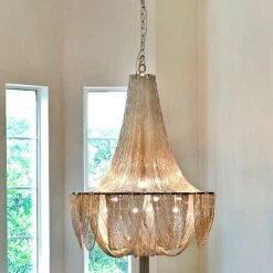 Maxim Chantilly 14" Wide Nickel Jewelry Chain Chandelier