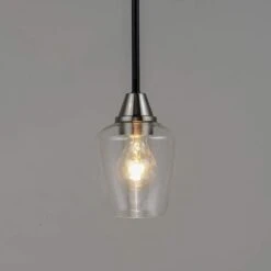 Maxim Goblet 4 3/4" Wide Black And Satin Nickel Mini Pendant