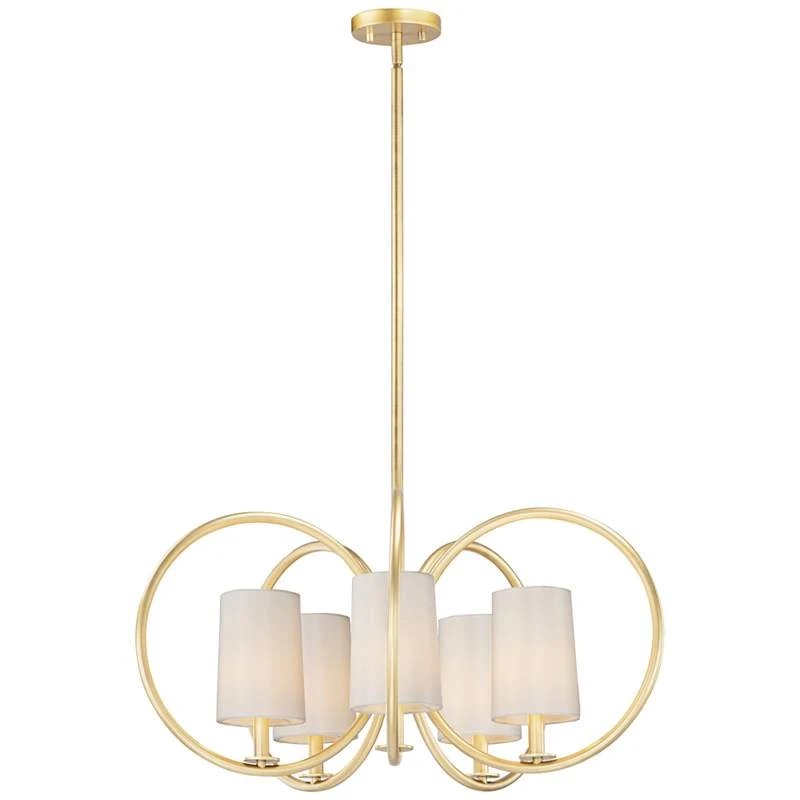 Maxim Meridian 30 1/2" Wide Aged Brass 5-Light Chandelier 2 Maxim Meridian 30 1/2" Wide Aged Brass 5-Light Chandelier - Image 2