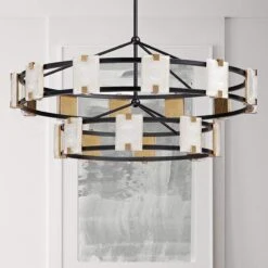 Maxim Radiant 41 3/4"W Black Gold 20-Light LED Chandelier