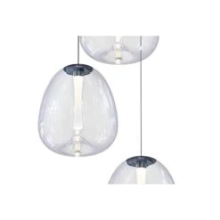 Mela 20"W 3-Light Black LED Pendant W/ Dichroic Glass Shade 5 Mela 20"W 3-Light Black LED Pendant W/ Dichroic Glass Shade -Modern Lamp Shop mela 20 inchw 3 light black led pendant w dichroic glass shade 71e83views1