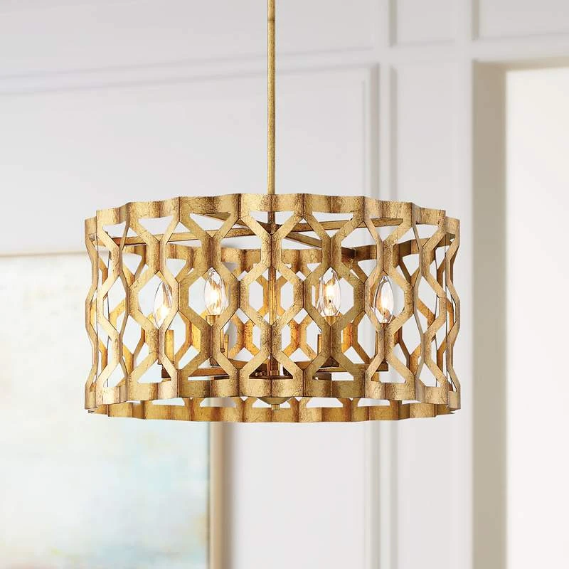 Metropolitan Coronade 22" Wide 6-Light Gold Leaf Pendant Light 1 Metropolitan Coronade 22" Wide 6-Light Gold Leaf Pendant Light