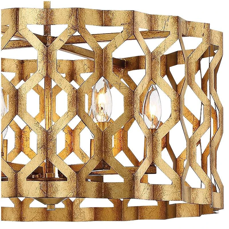 Metropolitan Coronade 22" Wide 6-Light Gold Leaf Pendant Light 3 Metropolitan Coronade 22" Wide 6-Light Gold Leaf Pendant Light - Image 3