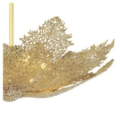 Metropolitan Evergold 24"W India Gold Leaf LED Pendant Light -Modern Lamp Shop metropolitan evergold 24 inchw india gold leaf led pendant light 92d49views1