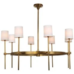 Minerva 48" Wide Antique Brass Metal 8-Light Chandelier
