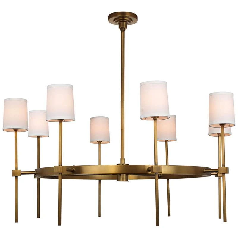 Minerva 48" Wide Antique Brass Metal 8-Light Chandelier 1 Minerva 48" Wide Antique Brass Metal 8-Light Chandelier