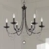 Golden Lighting Mirabella 25 1/2" Wide Matte Black Metal 6-Light Chandelier