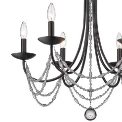 Golden Lighting Mirabella 25 1/2" Wide Matte Black Metal 6-Light Chandelier -Modern Lamp Shop mirabella 25 and one half inch wide matte black metal 6 light chandelier 041c2views1