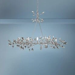 Misthaven 50"W Silver Leaf Kitchen Island Light Chandelier