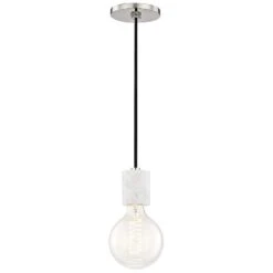 Mitzi Asime 5" Wide Polished Nickel Mini Pendant