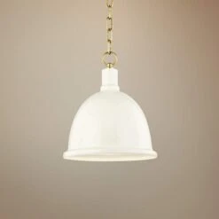 Mitzi Blair 11" Wide Aged Brass Mini Pendant W/ Cream Shade