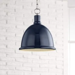 Mitzi Blair 11" Wide Polished Nickel Navy Blue Mini Pendant