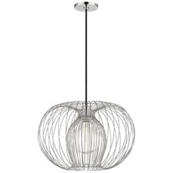 Mitzi Jasmine 17" Wide Polished Nickel Pendant Light