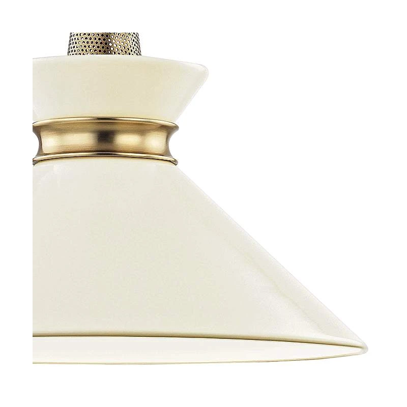 Mitzi Kiki 14" Wide Aged Brass And Cream Shade Modern Pendant Light 3 Mitzi Kiki 14" Wide Aged Brass And Cream Shade Modern Pendant Light - Image 3