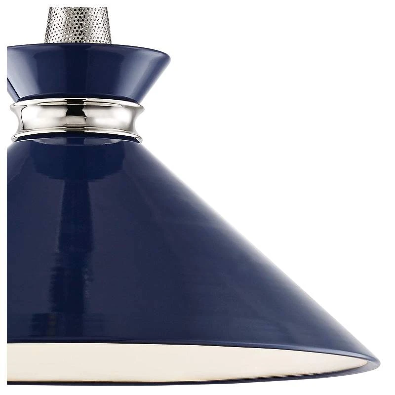 Mitzi Kiki 18"W Polished Nickel Pendant Light W/ Navy Shade 3 Mitzi Kiki 18"W Polished Nickel Pendant Light W/ Navy Shade - Image 3