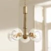 Mitzi Margot 25" Wide Aged Brass W/ Glass 5-Light Chandelier