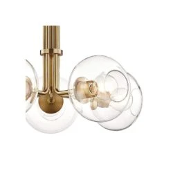 Mitzi Margot 25" Wide Aged Brass W/ Glass 5-Light Chandelier -Modern Lamp Shop mitzi margot 25 inch wide aged brass w glass 5 light chandelier 69w43views1