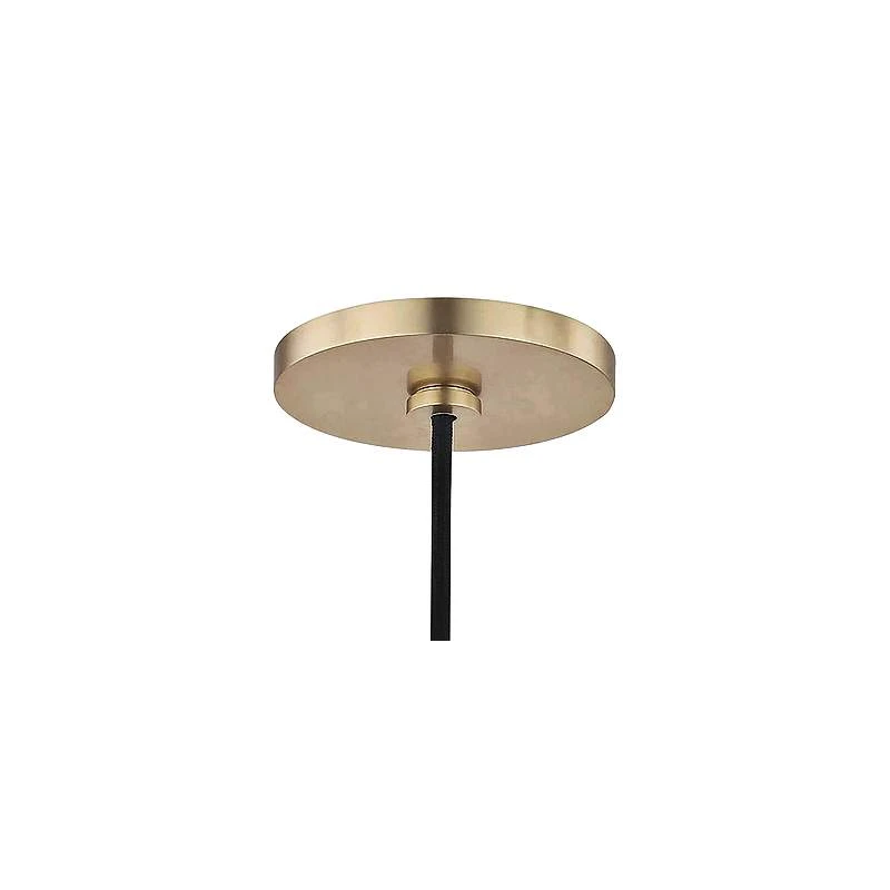 Mitzi Marnie 12 1/2"W Aged Brass Mini Pendant W/ Black Shade 4 Mitzi Marnie 12 1/2"W Aged Brass Mini Pendant W/ Black Shade - Image 4