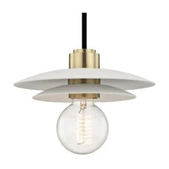 Mitzi Milla 8" Wide Aged Brass Mini Pendant -Modern Lamp Shop mitzi milla 8 inch wide aged brass mini pendant 47f22views1