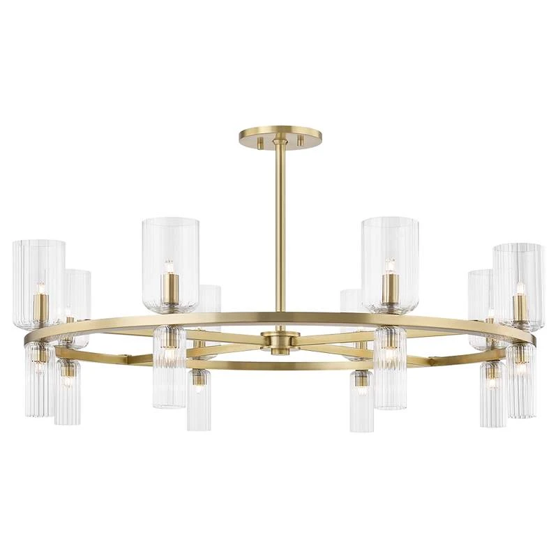 Mitzi Tabitha 33 3/4" Wide Aged Brass 16-Light Chandelier 2 Mitzi Tabitha 33 3/4" Wide Aged Brass 16-Light Chandelier - Image 2