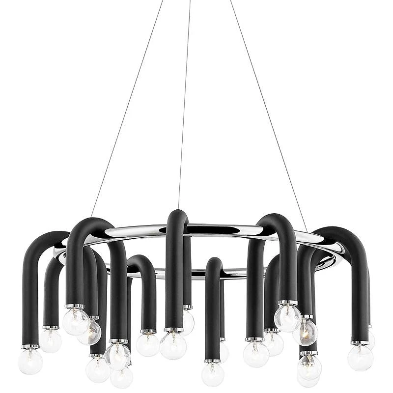 Mitzi Whit 28 3/4" Wide 20-Light Nickel And Black Chandelier 2 Mitzi Whit 28 3/4" Wide 20-Light Nickel And Black Chandelier - Image 2