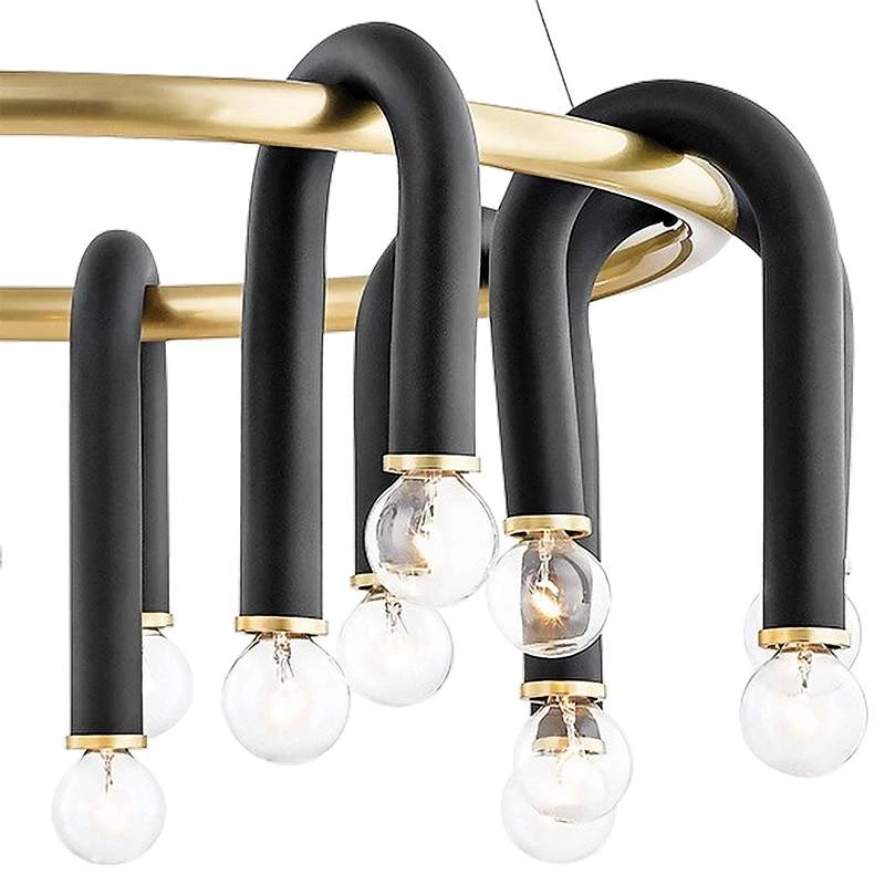 Mitzi Whit 28 3/4"W 20-Light Aged Brass And Black Chandelier 3 Mitzi Whit 28 3/4"W 20-Light Aged Brass And Black Chandelier - Image 3