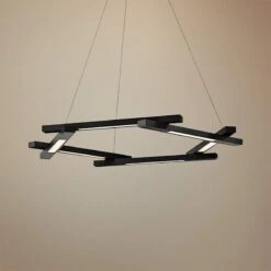 Modern Forms Metric 28" Wide Black 6-Light Modern LED Pendant