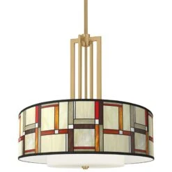 Modern Squares Carey 24" Gold 4-Light Chandelier