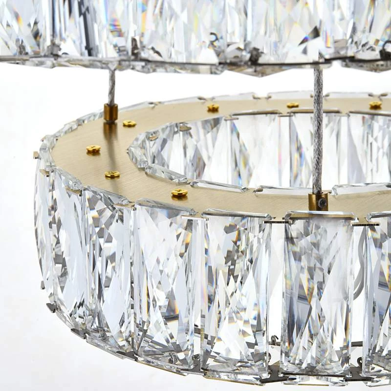 Monroe 17 3/4" Wide Gold And Crystal 2-Tier LED Chandelier 5 Monroe 17 3/4" Wide Gold And Crystal 2-Tier LED Chandelier - Image 5
