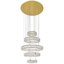 Monroe 25 1/2" Wide Gold And Crystal 5-Tier LED Chandelier 8 Monroe 25 1/2" Wide Gold And Crystal 5-Tier LED Chandelier -Modern Lamp Shop monroe 25 and one half inch wide gold and crystal 5 tier led chandelier 78k86views1