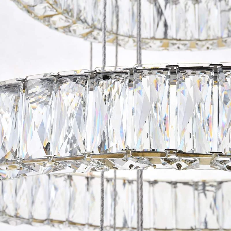 Monroe 25 1/2" Wide Gold And Crystal 5-Tier LED Chandelier 4 Monroe 25 1/2" Wide Gold And Crystal 5-Tier LED Chandelier - Image 4