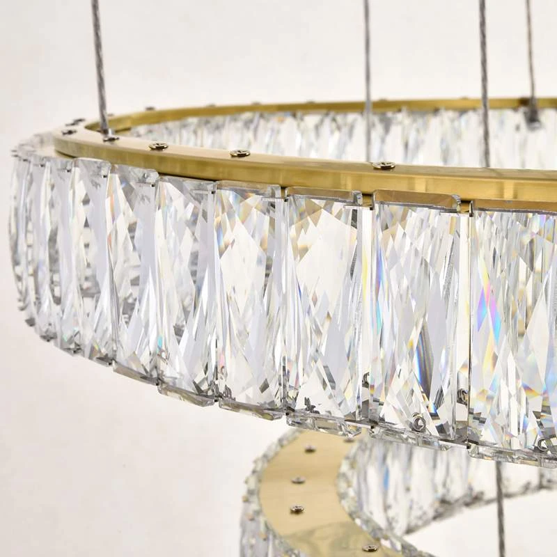 Monroe 34" Wide Gold And Crystal 7-Tier LED Chandelier 4 Monroe 34" Wide Gold And Crystal 7-Tier LED Chandelier - Image 4