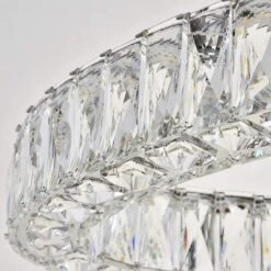 Monroe 41" Wide Chrome And Crystal 2-Tier LED Ring Chandelier -Modern Lamp Shop monroe 41 inch wide chrome and crystal 2 tier led ring chandelier 77h90views2