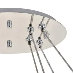 Monroe 41" Wide Chrome And Crystal 2-Tier LED Ring Chandelier -Modern Lamp Shop monroe 41 inch wide chrome and crystal 2 tier led ring chandelier 77h90views4