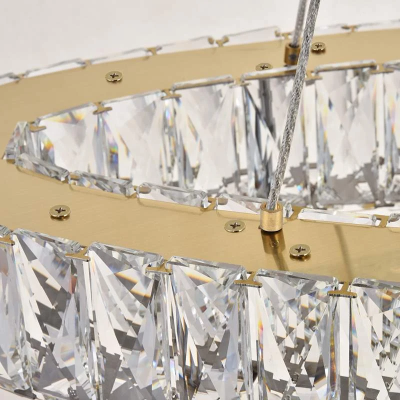 Monroe 41" Wide Gold And Crystal 2-Tier Oval LED Chandelier 5 Monroe 41" Wide Gold And Crystal 2-Tier Oval LED Chandelier - Image 5