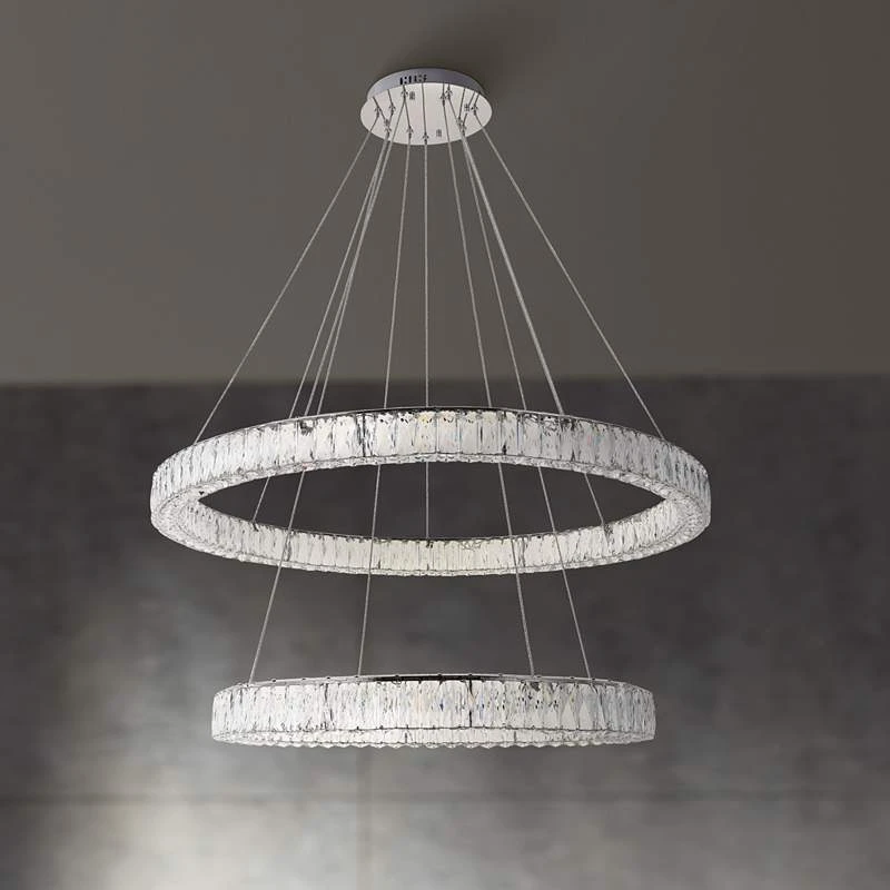 Monroe 42" Wide Chrome And Crystal 2-Tier LED Chandelier 1 Monroe 42" Wide Chrome And Crystal 2-Tier LED Chandelier
