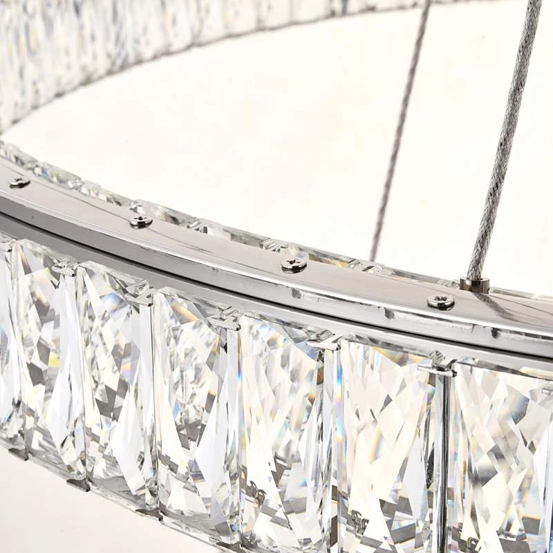 Monroe 42" Wide Chrome And Crystal 2-Tier LED Chandelier 4 Monroe 42" Wide Chrome And Crystal 2-Tier LED Chandelier - Image 4
