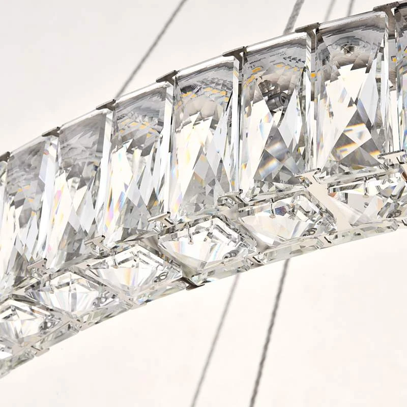 Monroe 42" Wide Chrome And Crystal 2-Tier LED Chandelier 5 Monroe 42" Wide Chrome And Crystal 2-Tier LED Chandelier - Image 5