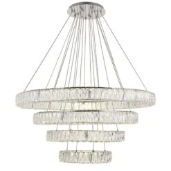 Monroe 42" Wide Chrome And Crystal 4-Tier LED Chandelier 8 Monroe 42" Wide Chrome And Crystal 4-Tier LED Chandelier -Modern Lamp Shop monroe 42 inch wide chrome and crystal 4 tier led chandelier 77h98views1