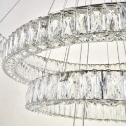 Monroe 42" Wide Chrome And Crystal 4-Tier LED Chandelier 9 Monroe 42" Wide Chrome And Crystal 4-Tier LED Chandelier -Modern Lamp Shop monroe 42 inch wide chrome and crystal 4 tier led chandelier 77h98views2