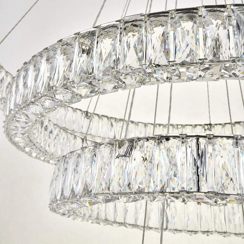 Monroe 42" Wide Chrome And Crystal 4-Tier LED Chandelier 4 Monroe 42" Wide Chrome And Crystal 4-Tier LED Chandelier - Image 4