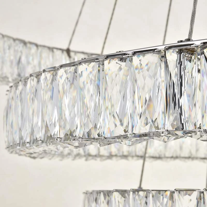 Monroe 42" Wide Chrome And Crystal 4-Tier LED Chandelier 6 Monroe 42" Wide Chrome And Crystal 4-Tier LED Chandelier - Image 6