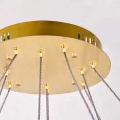 Monroe 42" Wide Gold And Crystal 2-Tier LED Ring Chandelier 11 Monroe 42" Wide Gold And Crystal 2-Tier LED Ring Chandelier -Modern Lamp Shop monroe 42 inch wide gold and crystal 2 tier led ring chandelier 79x03views4